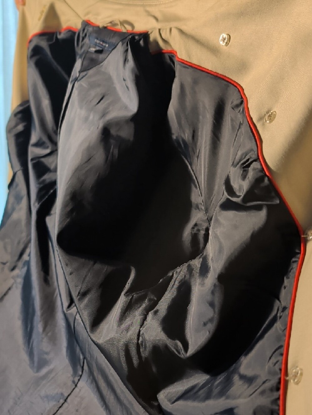 Tommy Hilfiger Tan Double-Breasted Trench Coat with Belt - Picture 7 of 8
